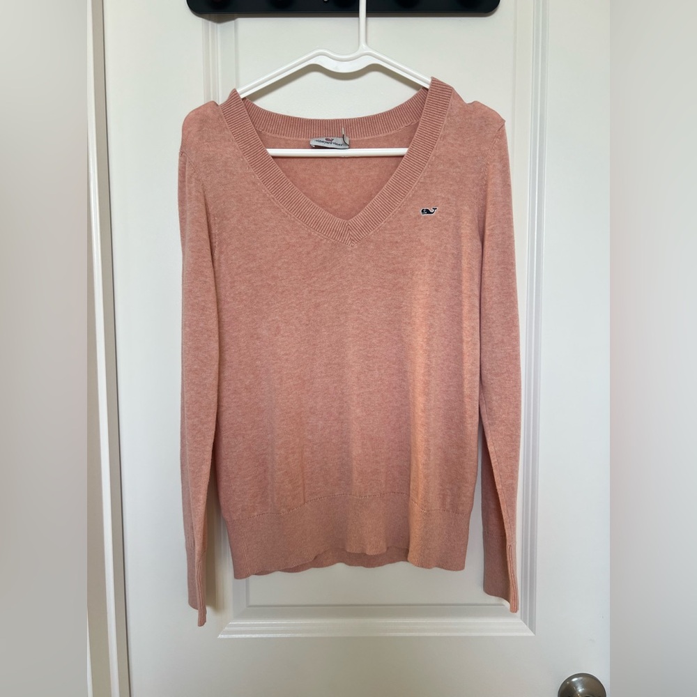 Vineyard Vines Heritage V-Neck Sweater in Tequila Sunrise - Size X-Small